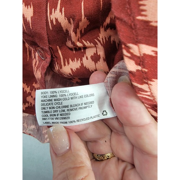 NWT Knox Rose Burnt Red Button Down Long Sleeve Women's Top Sz S - Picture 7 of 7